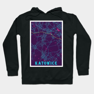 Katowice Neon City Map Hoodie